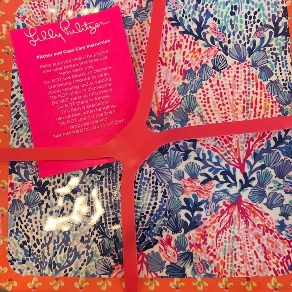 NEW NIB Lilly Pulitzer Sway with Me Set of 4 Engineered Melamine Plates - Picture 5 of 7